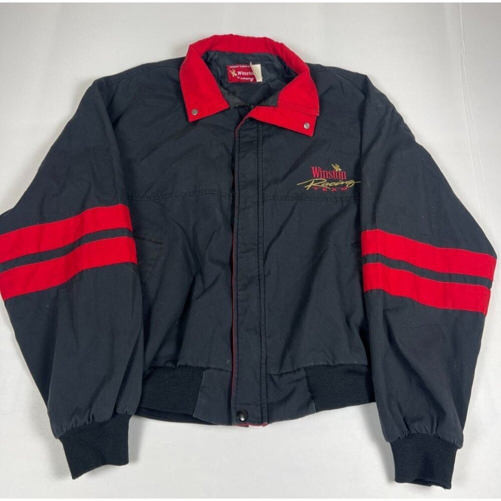 Winston Racing Team Men L Vintage Swingster Black Red Bomber Jacket Made in USA